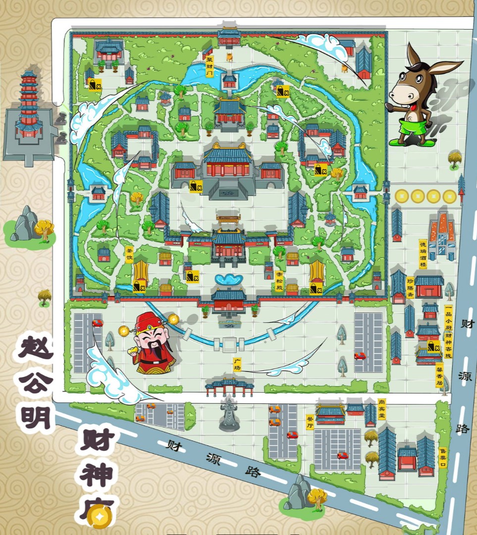 芒康寺庙类手绘地图
